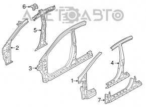 Body pillar central right Hyundai Elantra UD 11-16