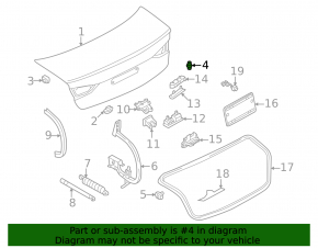 Right trunk lid bumper Audi A3 22-26