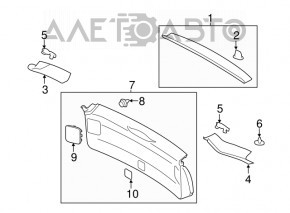 Left Trunk Door Trim Subaru Impreza 5d 17-23