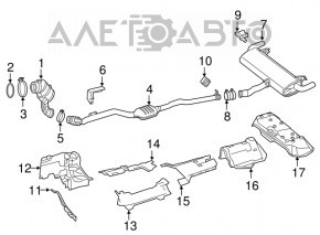 Exhaust line middle part Mercedes GLC 300/350e 16-22 rusty