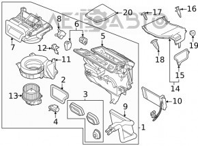 Actuator motor for the Ford Transit Connect MK2 13-25 heater ventilation system