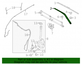Left wiper arm Ford Explorer 11-15