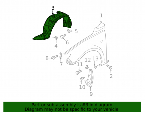 Front left mudguard Mazda3 03-08