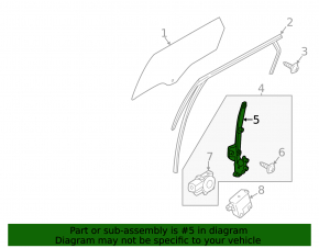 Lincoln MKX 16-18 rear right window regulator with motor