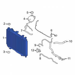 Water cooling radiator for Ford Ecosport 18-21 1.0T