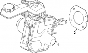 ABS assembly with Mazda CX-90 24-26 brake master cylinder with cover