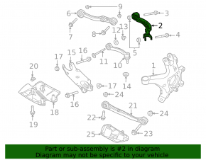 Upper control arm, rear right, front, Land Rover Range Rover 22-25