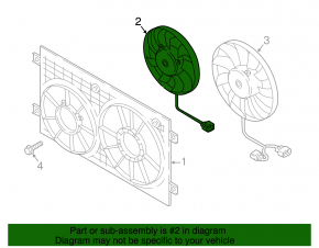 Cooling fan right VW Atlas 18- 2.0T, 3.6
