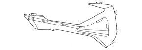 Right lower grille trim for the front bumper of the BMW X1 F48 20-22 Basis, X-line for parking sensors and LED fog lights, structure