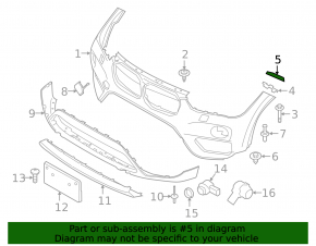 Front bumper mount left outer wing BMW X1 F48 16-22