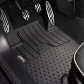 Set of floor mats for Mini Cooper Countryman R60 10-16, black cloth, dry cleanable, emblem faded