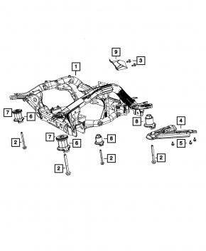 Front subframe Jeep Grand Cherokee WK2 11-15 3.6