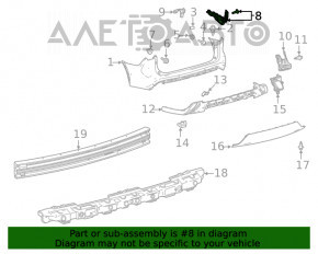 Rear bumper mount left Toyota Highlander 20-