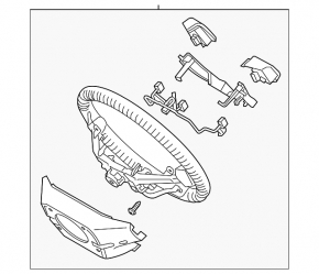 Naked steering wheel Kia Sorento 10-13 prerest plastic