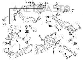 Trailing arm bracket rear right VW Jetta 19-