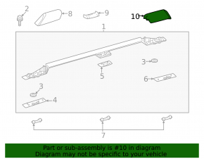 Rear left roof rail cover for Toyota Land Cruiser 24-26 for panoramic view