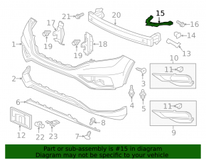 Fastening bumper-headlight front right Honda CRV 15-16