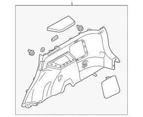 Left arch trim for Mitsubishi Outlander 18-22 PHEV, for electric door, without subwoofer