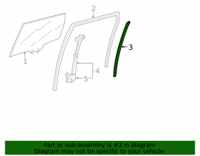 Rear left door glass guide Honda CRV 17-22