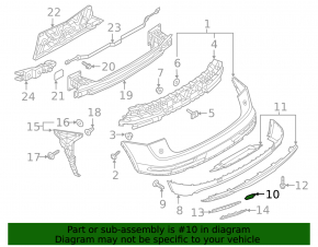 Tow hook plug rear bumper right Audi Q5 80A 18-20