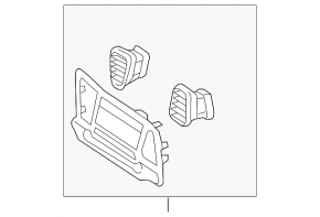 Frame for radio with deflectors Hyundai Elantra AD 17-18 for large display