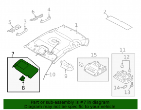 Right visor Hyundai Elantra 21 - without hatch, gray, without hook, for cleaning