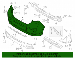 Rear bumper bare Hyundai Ioniq 17-22