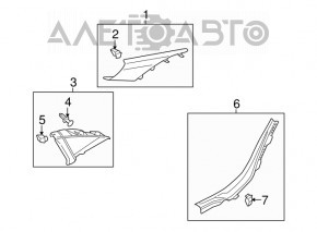 Right rear window trim panel for Audi A4 B8 08-16 pre-restored sedan, light gray, for cleaning