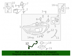 Right headlight hose Audi A3 8V 17-20