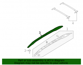 Right longitudinal roof rail for Ford Ecosport 18-22, black, for cross rails, 2 parts