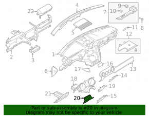 Left Ford Mustang mk6 15-23 carbon fiber dash panel trim