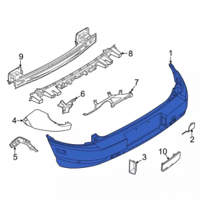 Rear bumper bare Ford Bronco Sport 21-25 structure Base, Big Bend