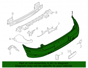 Rear bumper bare Ford Bronco Sport 21-25 structure Base, Big Bend