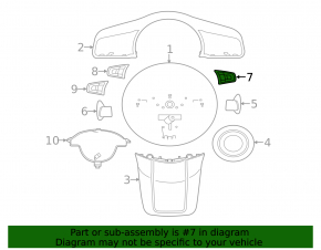 Steering wheel control buttons right Jaguar F-Pace X761 17-20 without steering wheel heating