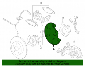 Rear left brake disc cover Chevrolet Cruze 11-16 R15