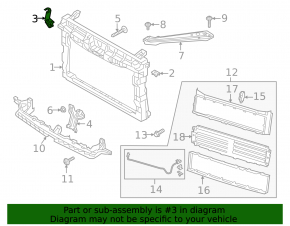 Left headlight bracket VW Jetta 19-26