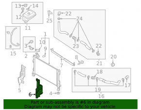 Left radiator deflector Kia Optima 16-20 2.0 hybrid, under radar