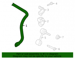 Rear stabilizer bar for VW Tiguan 2018 AWD, 21mm, rusty