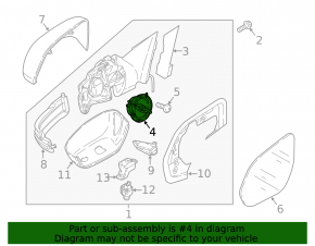 Left side mirror motor for VW Atlas 18-25 with memory