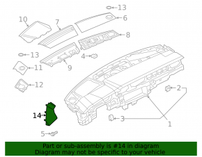Audi A6 C8 19-25 right side panel trim, dark gray