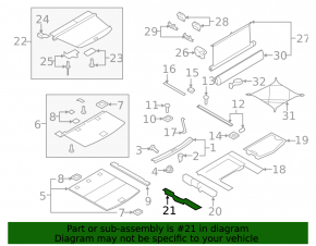 Trunk floor bracket left Audi Q7 4L 10-15 beige