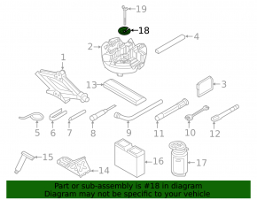 Audi Q8 spare tire mounting washer 19-25