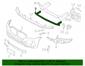 Front bumper reinforcement BMW X3 G01 18-21 lower