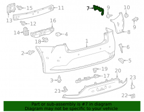 Left rear bumper mount for Toyota Prius 23-26