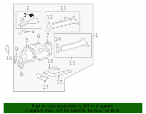 Right Lexus LS460 LS600h 07-17 Outer Fender Apron Panel Bracket
