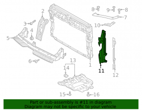 Right radiator deflector VW Tiguan 18-21