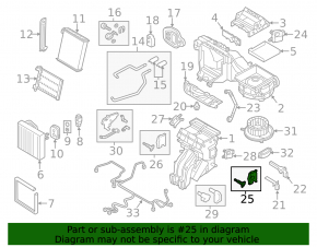 Right lower actuator motor for the heater air conditioner on a VW Jetta 19-26