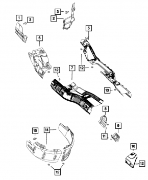 Fastening hardware for front left wing 6 pcs Dodge Journey 11-20