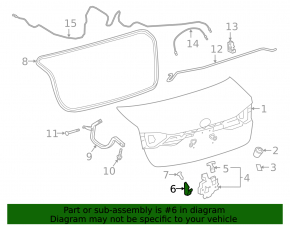 Toyota Corolla 20-26 trunk lid lock hook