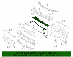 Metal wiper pan for Nissan Leaf 11-12